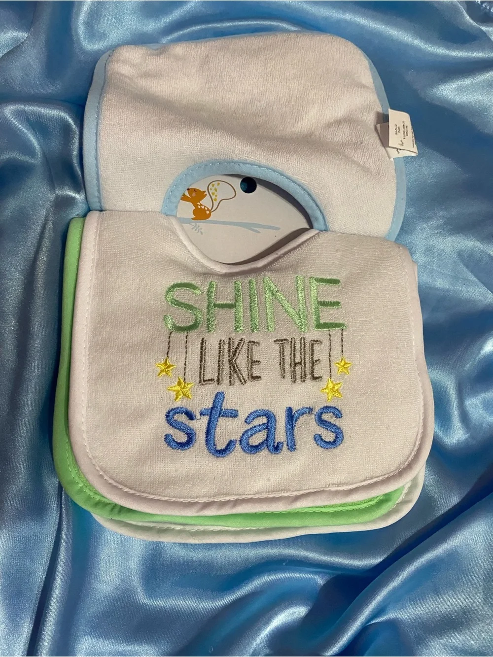 Parent's Choice Blue 'Thank Heaven for Little Boys' Baby Bib Set - 4 Pack